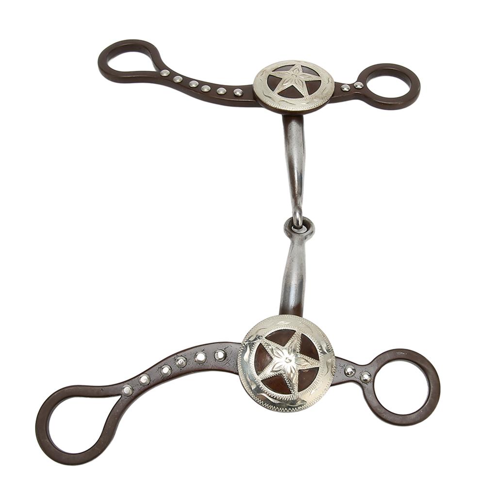Horse Mouth Bit Hand Carved Antique Bronze Rustproof Stainless Steel Horse Snaffle Bit for Horse
