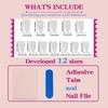 French Bow Press On Nails Almond Shaped Gold Line Nail Tips
