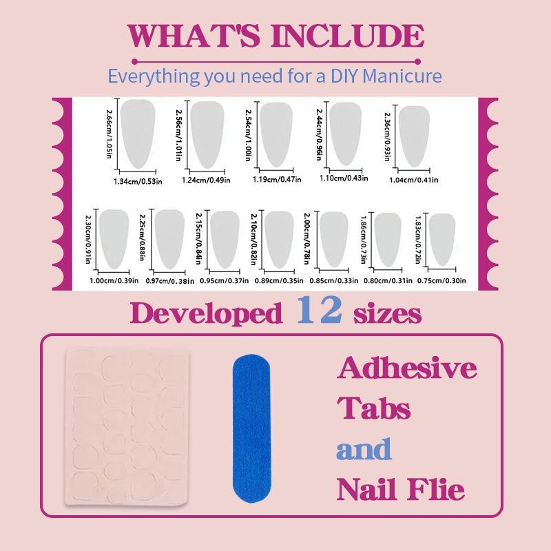 French Bow Press On Nails Almond Shaped Gold Line Nail Tips