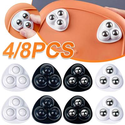 4/8 szt. Samoprzylepne kółka Mini obrotowe koła ze stali nierdzewnej Uniwersalne koło 360° Obrót koła pasowego do mebli Kosz na śmieci