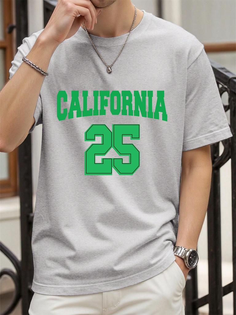 On The 25Th In California Print T Shirt Man Summer ONeck TShirts Casual Cotton Clothes Fashion AllMatch Hip Hop Sportswear