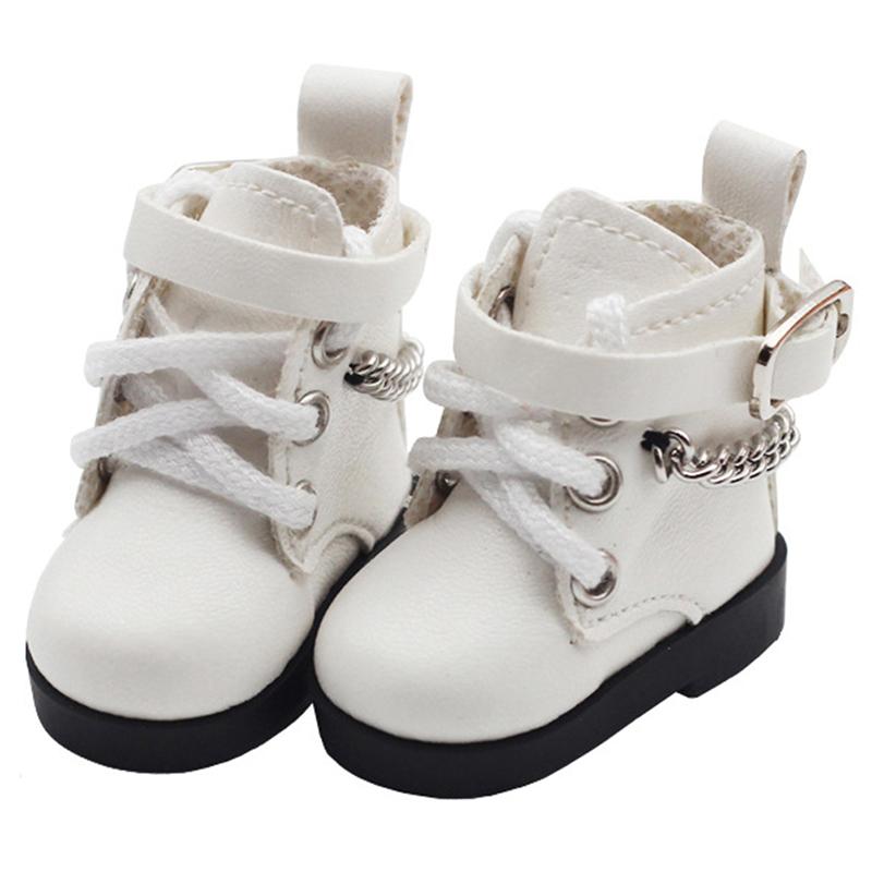 Mini boty pro panenky Řetízkové boty Vysoké PU boty pro americkou panenku Paola Reina & 1/6 BJD Blythe EXO boty pro panenky Dívčí dárek