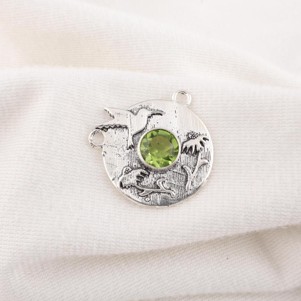 Peridot Pendant Gemstone Jewelry, 925 Solid Sterling Silver Pendant, Handmade Jewelry Birthstone Pendant, Gift For Him