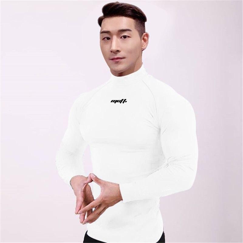 Muscleguys Men's Sports Tights Training Long Sleeves Breathable Quick-Dry High-neck Fitness T-shirt