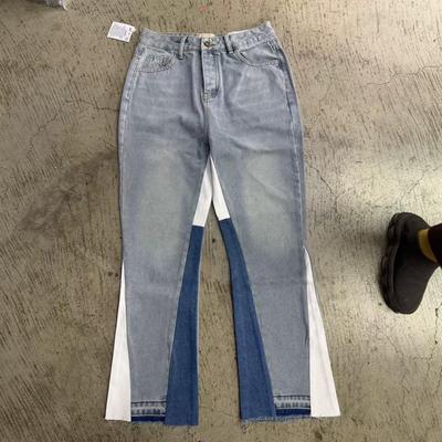 Trendy Unisex Patchwork Gewassen Flare Jeans