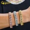 Worldwide Shipping Cheapest Price 12MM CZ Cuban Link Chain Fashon Iced Out Brass Hip Hop Men Cuban Link Necklace