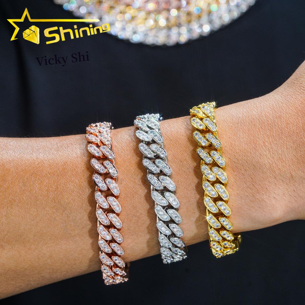 Worldwide Shipping Cheapest Price 12MM CZ Cuban Link Chain Fashon Iced Out Brass Hip Hop Men Cuban Link Necklace