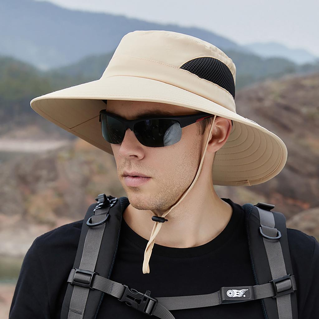 Wide Brim Sun Hat For Men Women Foldable Fishing Hat UV Protection Quick Drying Waterproof Bucket Hats For Hiking Beach Hiking Kayaking Camping
