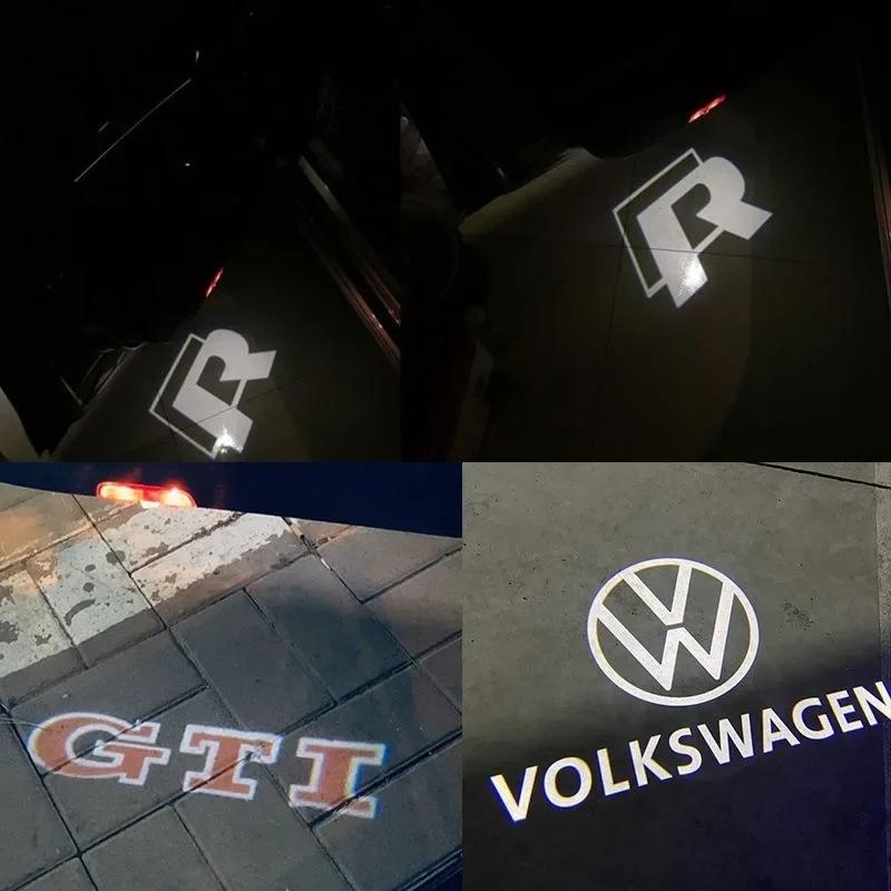 2025 Hot LED Car Door Logo Light Projector Lamp For Volkswagen VW Touareg 7P Golf 5 6 7 Jetta MK5 MK6 MK7 Passat B6 B7 B8 Car Ac