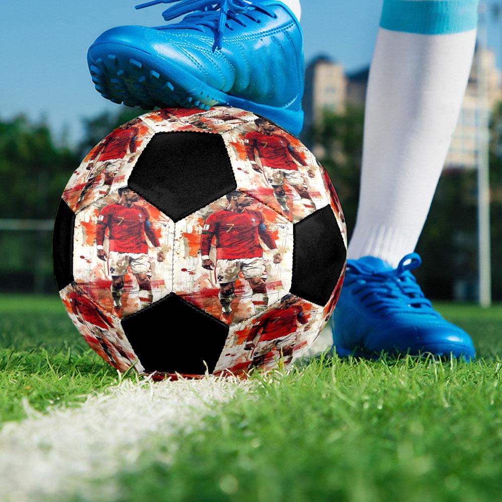Size 5 Printed Football Resistant Outdoor Training Soccer Ball