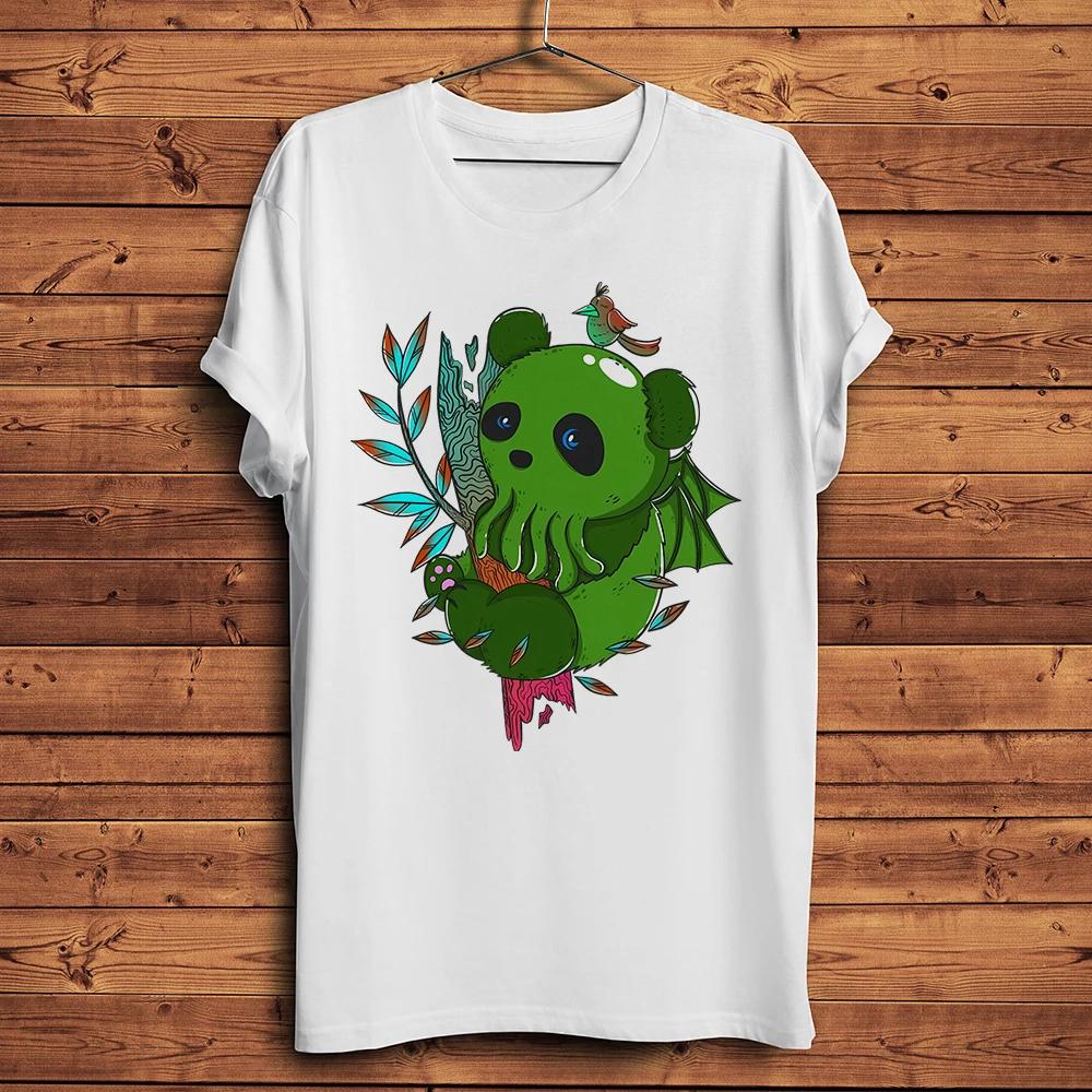 Cute Panda Cthulhu Funny Cartoon TShirt,Men Casual O-neck Tee,Streetwear Short Sleeve Unisex T