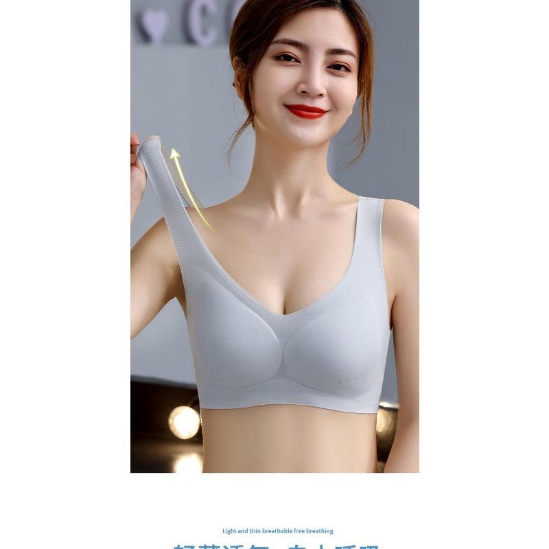 Women Ultra Thin Seamless Wireless Anti Sagging Plus Size Vest Style Bra