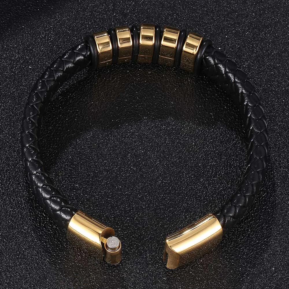Neues handgewebtes Lederarmband im Punk-Stil für Herren, Modearmband, lässiger Schmuck, Geschenk