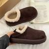 Retro velvet small potato snow boots women's 2025 winter new one-pedal platform Boken shoes fluffy cotton shoes