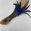 1PC Damskie rękawiczki do występów Hollow Lace Rhinestone Decor Feather Gothic Cosplay Costume Wrist Cuff Halloween Carnival Stage Show Arm Sleeve