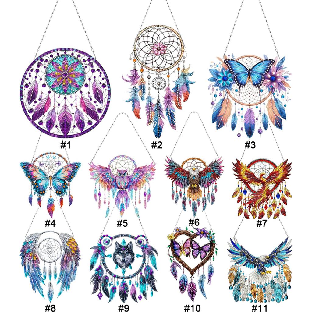 2D Flat DIY Special Shape Rhinestone Diamond Art Window Pendants Diamond Painting Set Diamond Art Pendant Wall Door Decoration