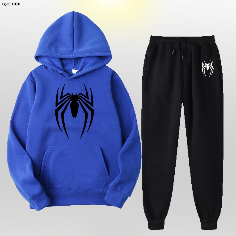 Women Men's Tracksuit Spider 2 Pieces Set Sweatshirt + Sweatpants Sportswear Hoody Casual Streetwear Men Clothing Hoodies Suit