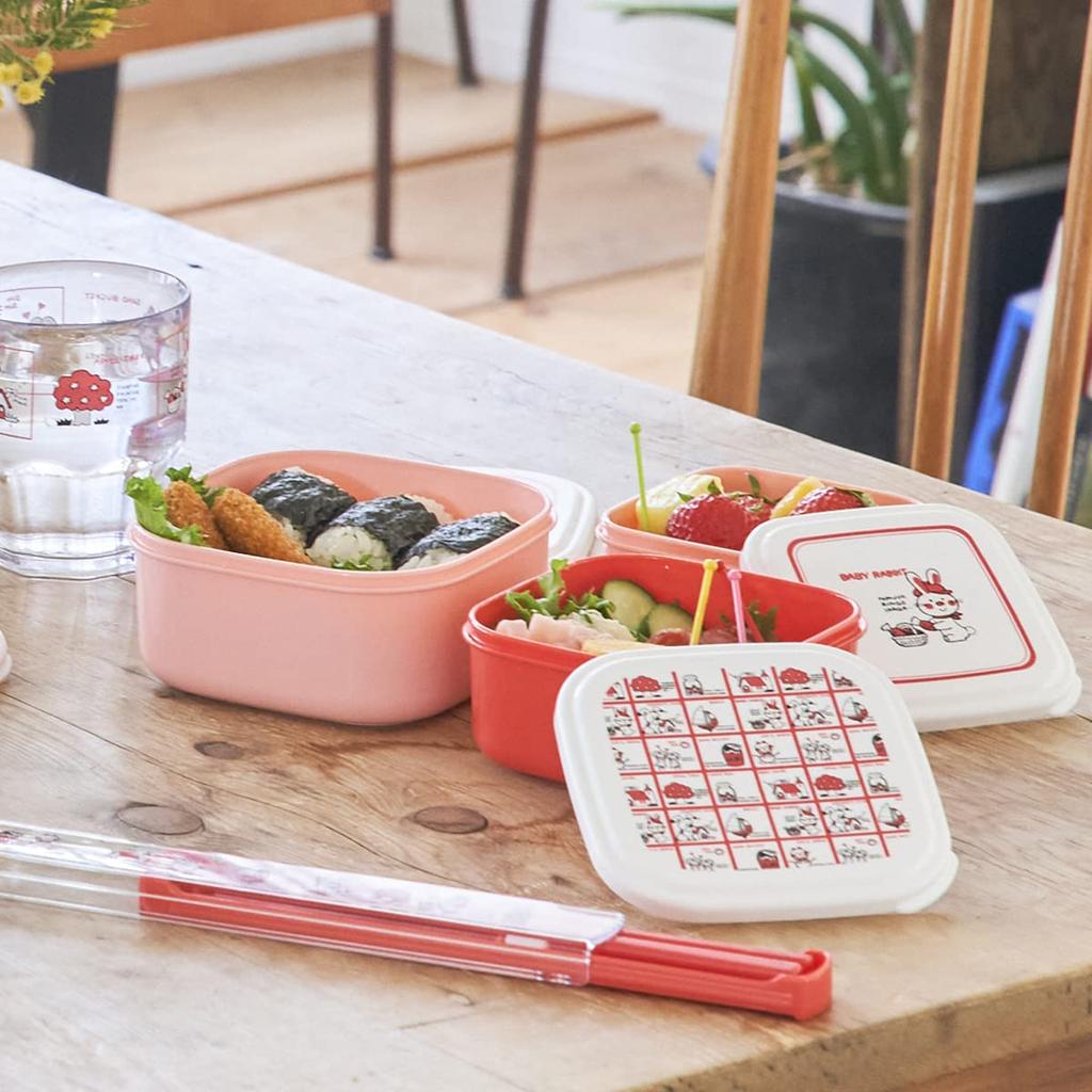 Shimojima Stoppail Container Morning Character Made in SMJ69309 3-Piece Set, Design, Japan, (Stoppail)