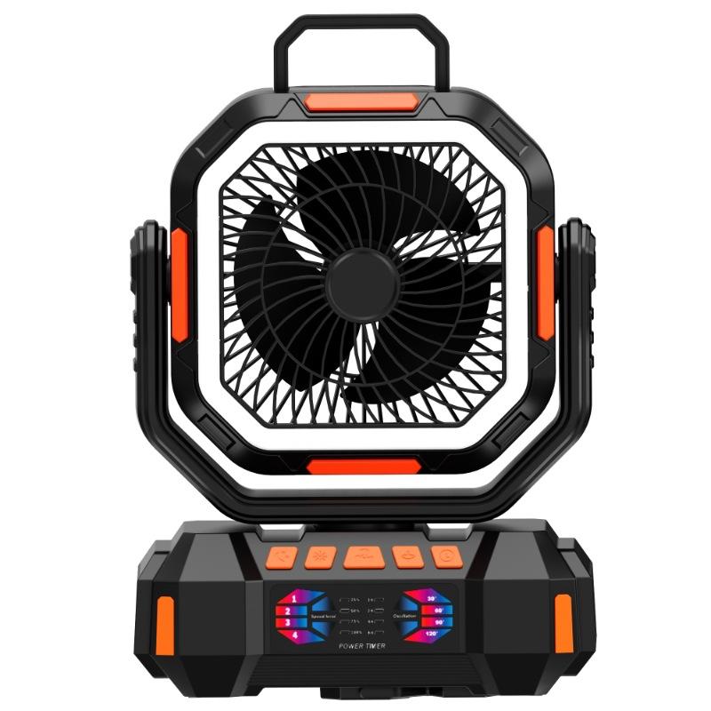 Camping Fan with Light Portable Hanging Standing Oscillating Rechargeable Tent Fan,20000-40000mAh