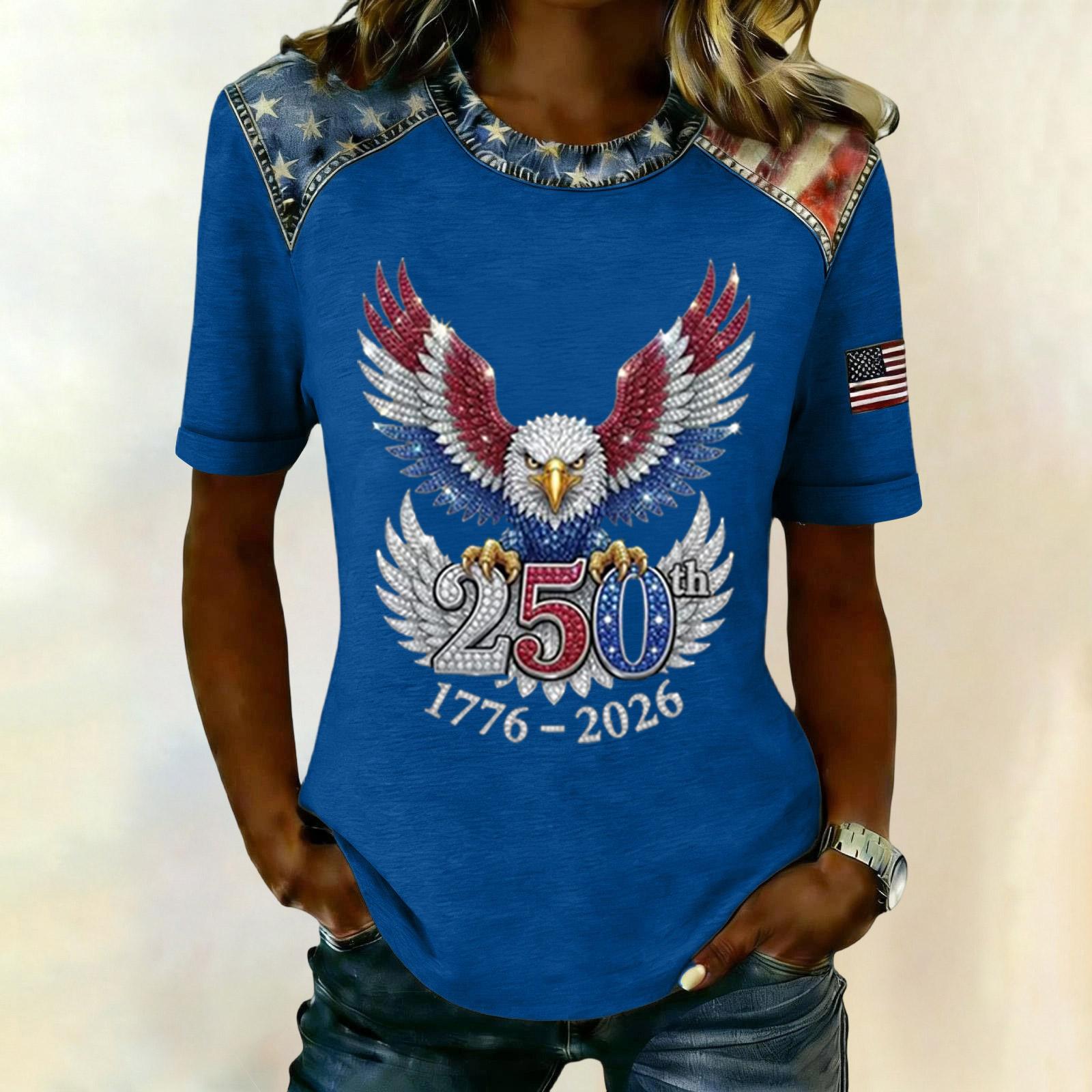 Women s Stylish Casual Letter-printed Blouse L синий