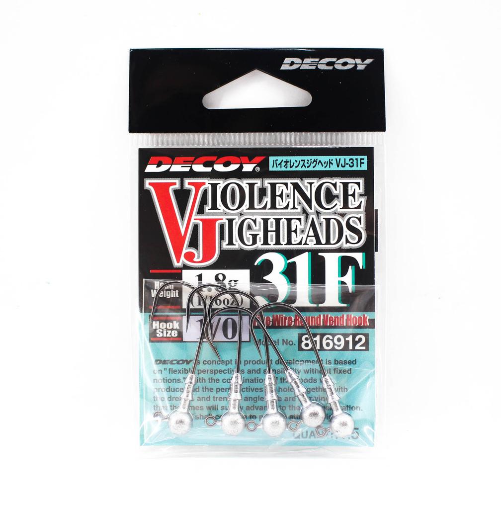 Decoy VJ-31F Jig Head Violence Ball Hook Size 1/0 , 1/16 oz (6912)