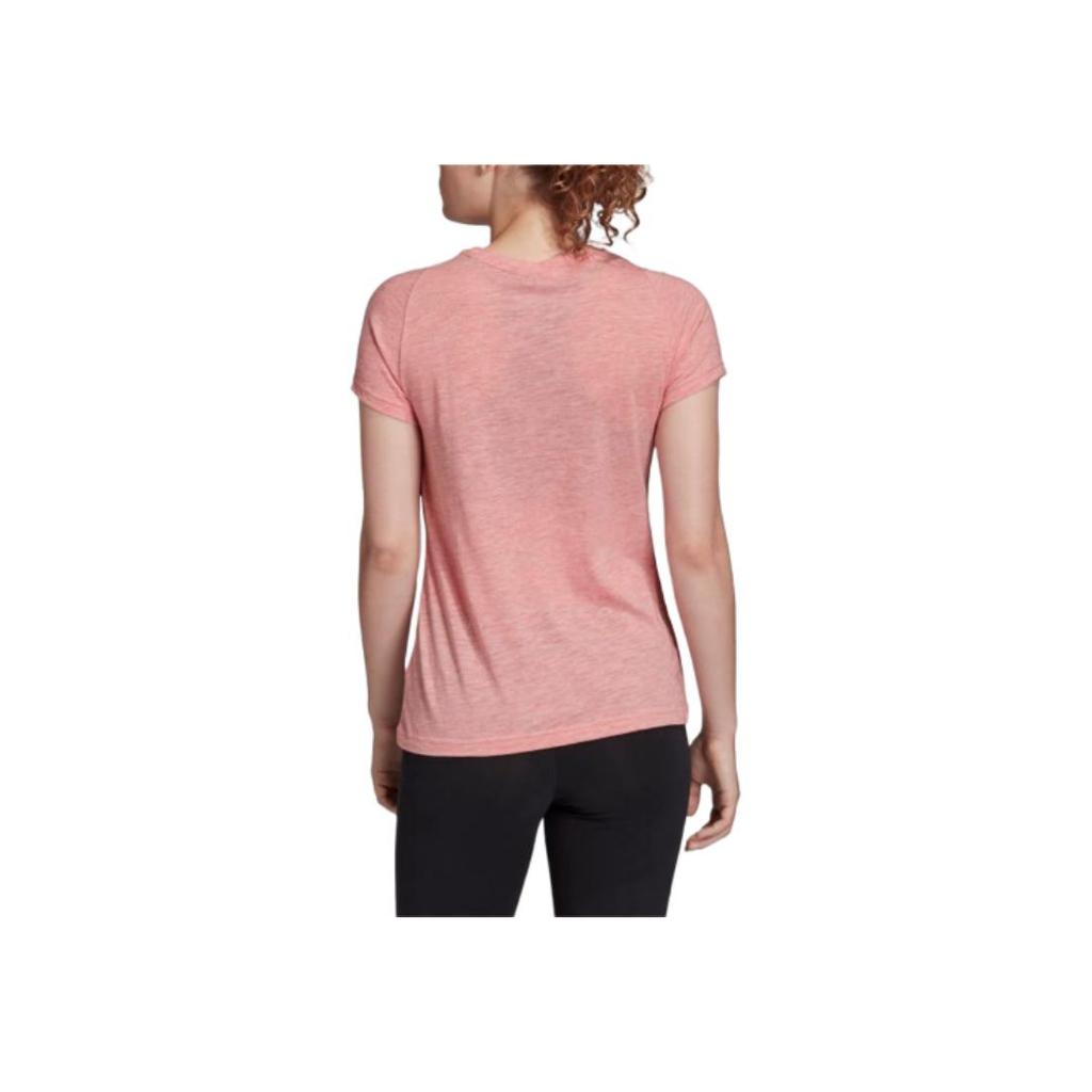 Adidas Comfortable Versatile Round Neck Short Sleeve T-Shirt Women Tops Pink FL4196
