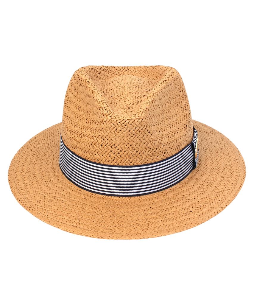 Yunibeosyeolkemiseuteuli Stripe Line Summer Brown Fedora - Big Size Summer Fedora