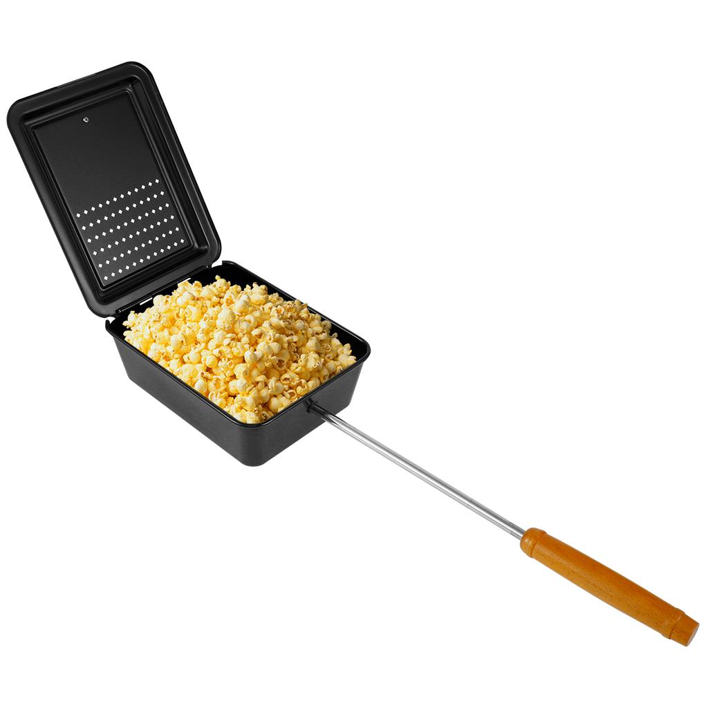 Anti-aanbak Popcornpan Multifunctioneel Grillgereedschap met Afneembare Lange Steel Ouderwetse Popcornmaker voor voor Keuken BBQ