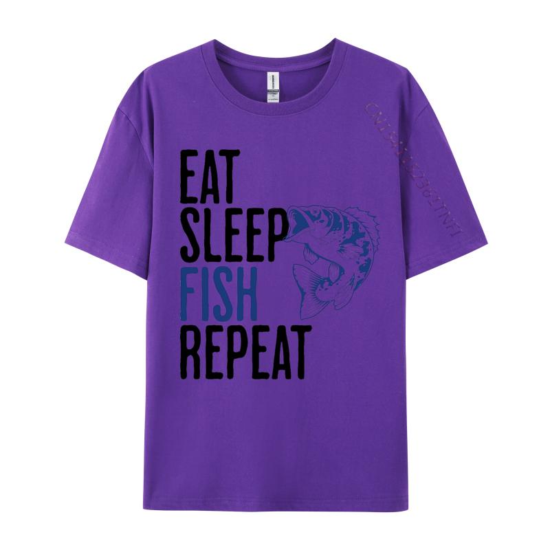 Eat Sleep Fish Repeat Tshirt Fashionable Men Tops T Shirt Rife T Shirts Graphic T Shirts 100 Cotton Black 3XL