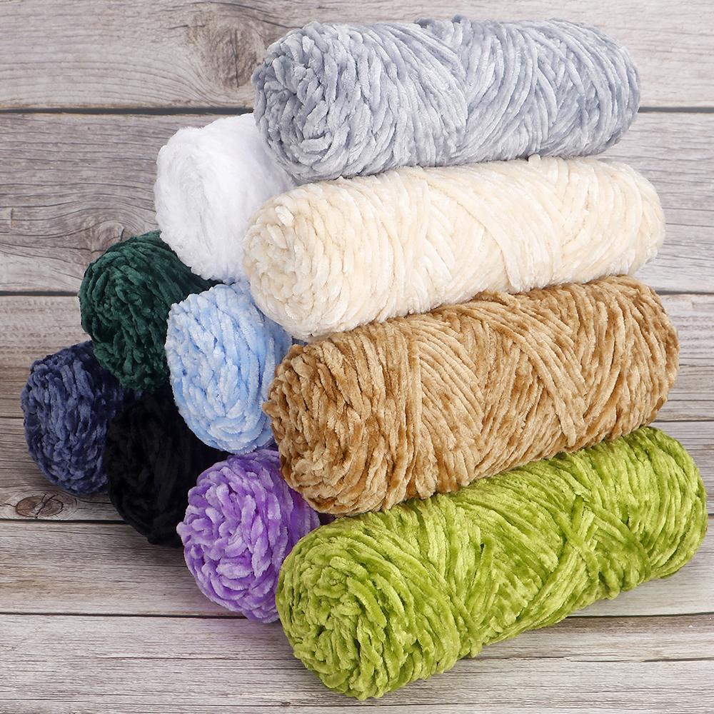 5pcs Soft Polyester Velvet Yarn Set - Luxurious Chenille Yarns, DIY Knitting & Crocheting for Crafts, Hats, Blankets, Scarves