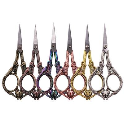 Vintage Stainless Steel Scissors Retro Sewing Needlework Cross Stitch Fabric Cutter Embroidery Tailor Scissor Thread Tools