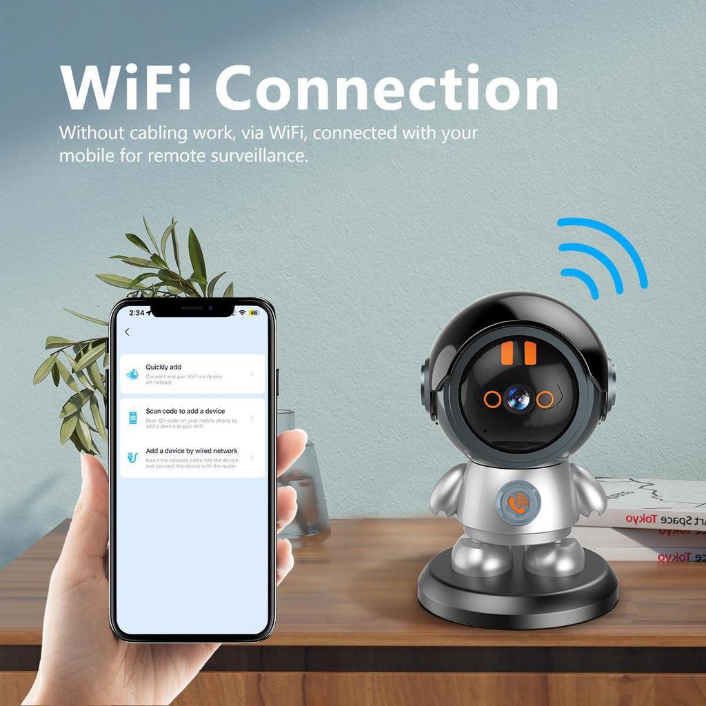 Smart WiFi Indoor Robot Camera with One-Click Call