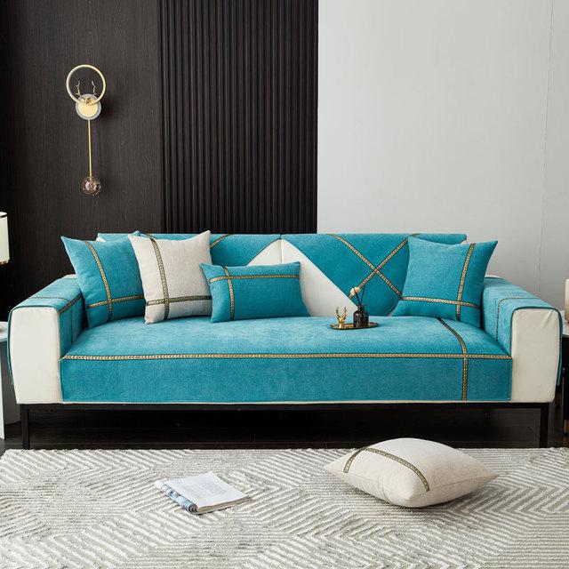 

Скандинавский чехол из синели для дивана, секционный диван, чехол для кресла, кресло, защита для мебели, подушка для дивана, нескользящая 70x70cm 1pc озеро синий