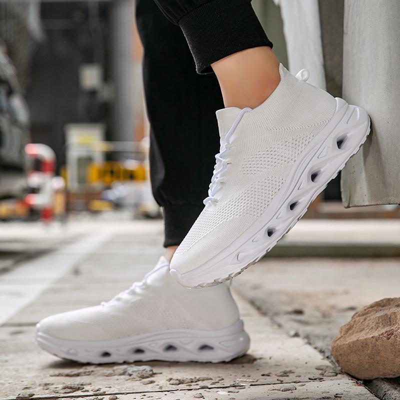 Men's Casual Running Shoes Thick Bottom Breathable Mesh Upgraded Version Lightweight Fashionable Shock Absorption Summer Sneaker