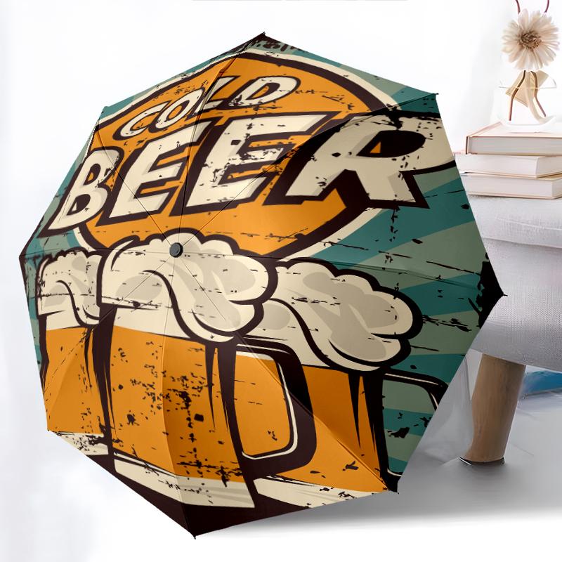 

1PC Food theme Umbrella Portable Folding Umbrella Iron Frame Hole Bone Structure Outdoor Home Umbrella A3 разноцветный