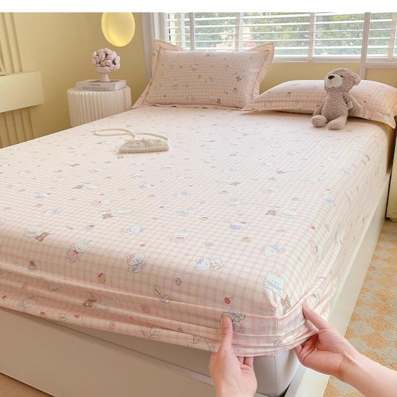 Baumwolle Bedruckte Spannbettlaken für Zuhause Bett Staubdichte Schutzhülle Einzel Doppel Queen King Bett Matratzenbezug