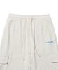 WACKY WILLY Women'S Wide Fit Cargo Knit-Like Pants Oatmeal
