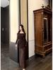 Women's Off-Shoulder Mesh Patchwork Pleated Dress - Slim Fit Waist-Cinching Long Skirt, Sexy Spring Style 