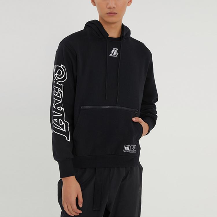 Jordan Men's Air Jordan NBA Los Angeles Lakers Printing Knit Fleece Pullover Black DH9454-010