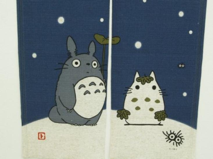 Ghibli Noren Curtain 85 x 150 cm "Totoro Snowman" [IT] Size (#9893037)