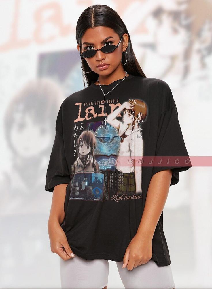 SERIAL Experiments LAIN Shirt Cyberpunk Lain Iwakura Tshirt Anime 90s Unisex T-Shirt XXXL
