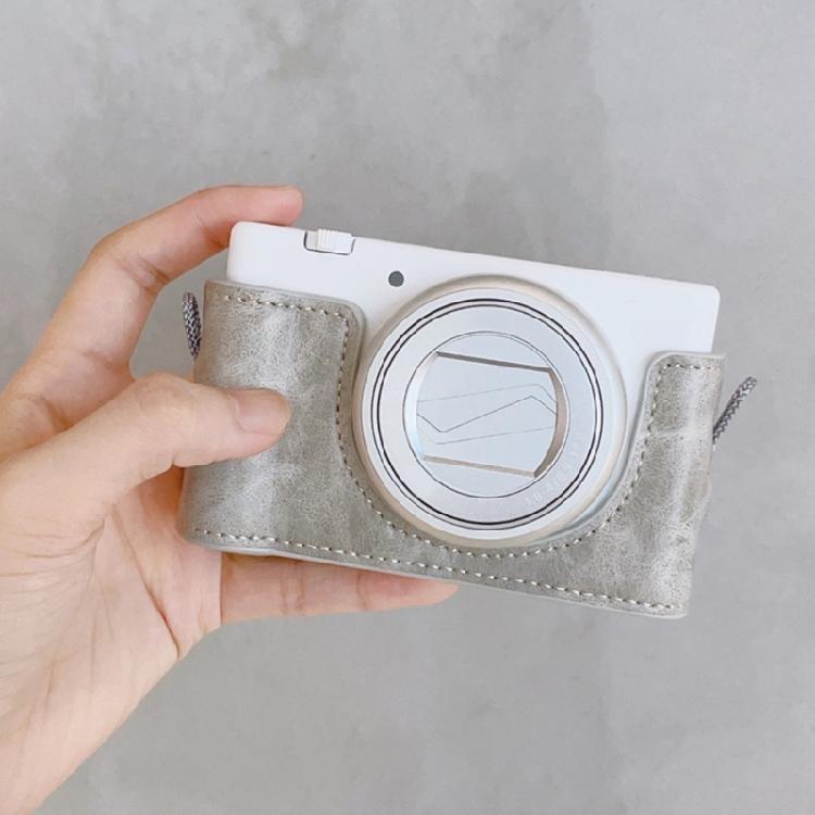 Elegant Leather Camera Case Half Camera Sleeve Bag Durability For ZV 1M2/ZV 1F With Convenient Bottom Access