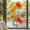 Weather Resistant Floral Window Decals 2Pcs Watercolor Flower Wall Stickers, PVC Waterproof Decals, Peel And Stick Indoor Outdoor Stickers Art Decor,
