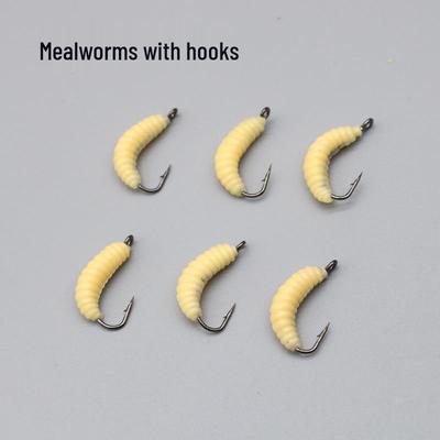 Bionic Mealworm & Maggot Soft Bait Set with Hook - 20mm, 0.45g