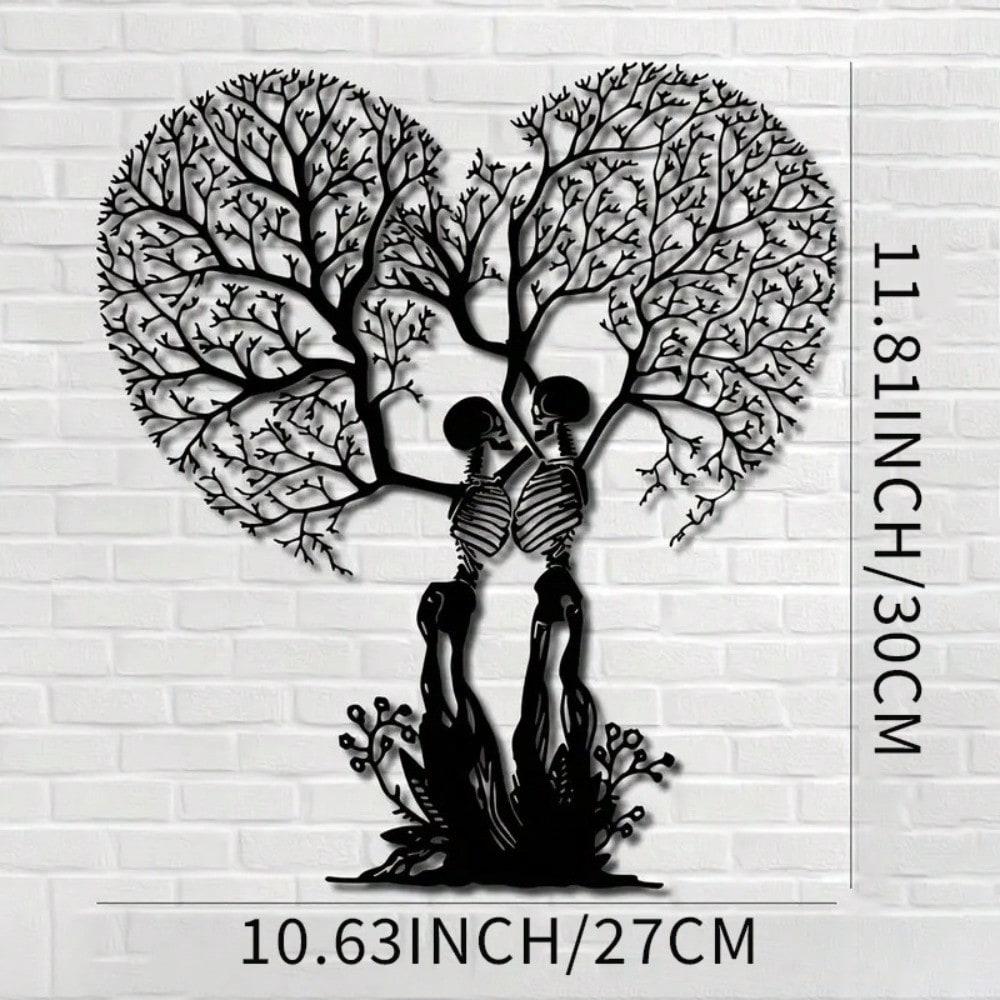 Metal Wall Art Gothic Skeleton Tree Iron Sculpture Home Decor Unique Wedding Gift разноцветный