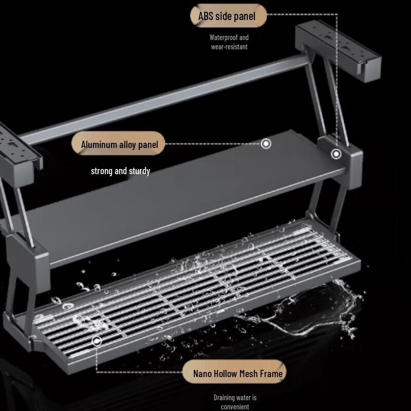 Telescopic Folding Kitchen Cabinet Storage Rack