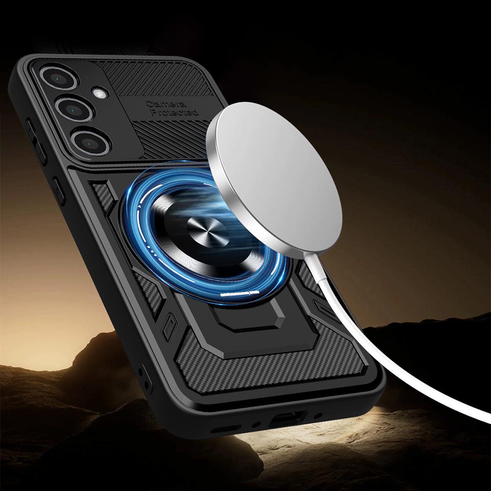 For Samsung Galaxy A36 5G Magnetic Case Rotating Kickstand TPU+PC Phone Cover