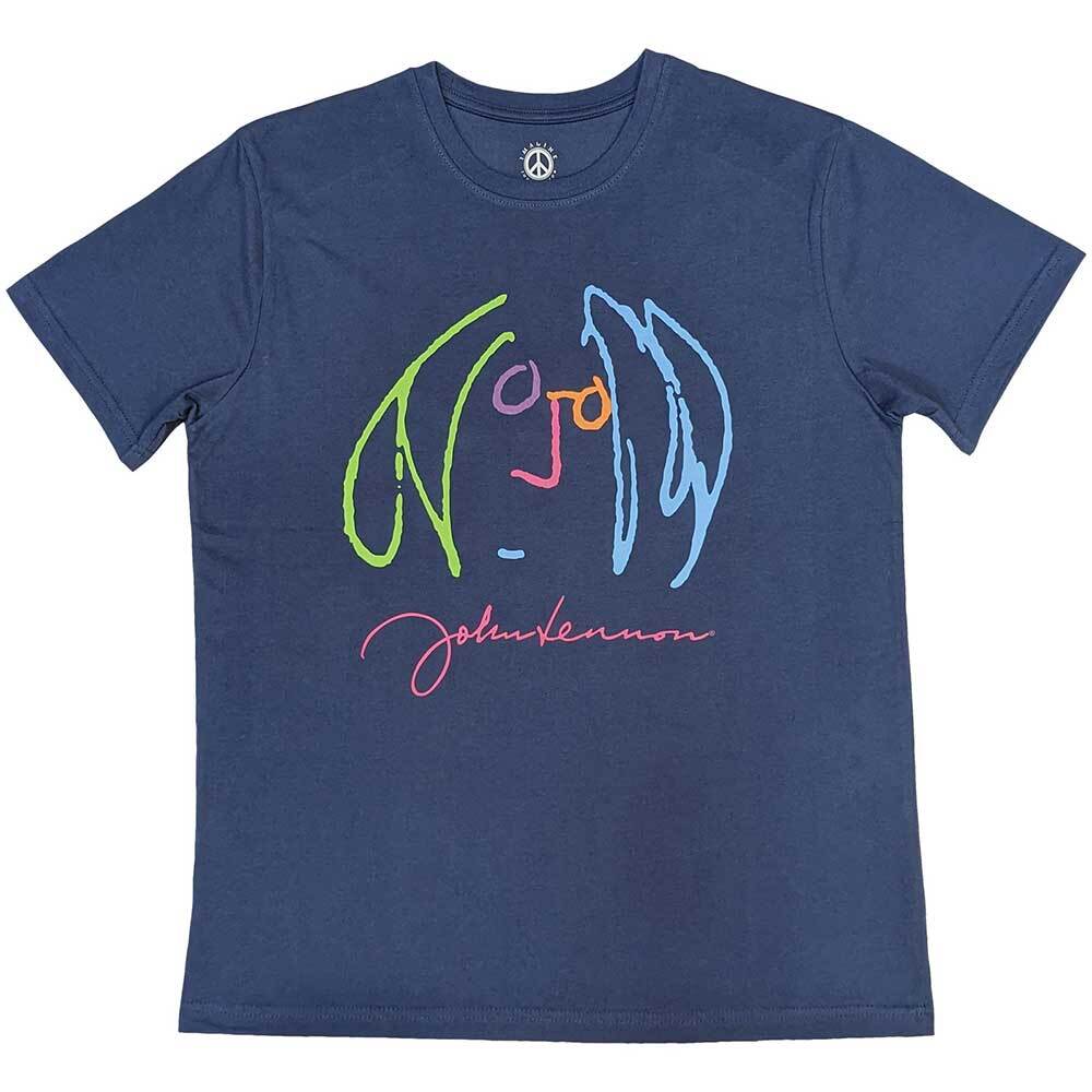 John Lennon Self Portrait Full Colour T-Shirt Blue New XXXL
