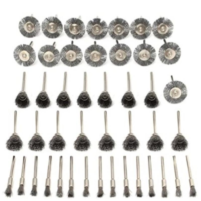 45 Pcs/set Stainless Steel Wire Brushes Practical Polishing Accessories Compatible For Dremel