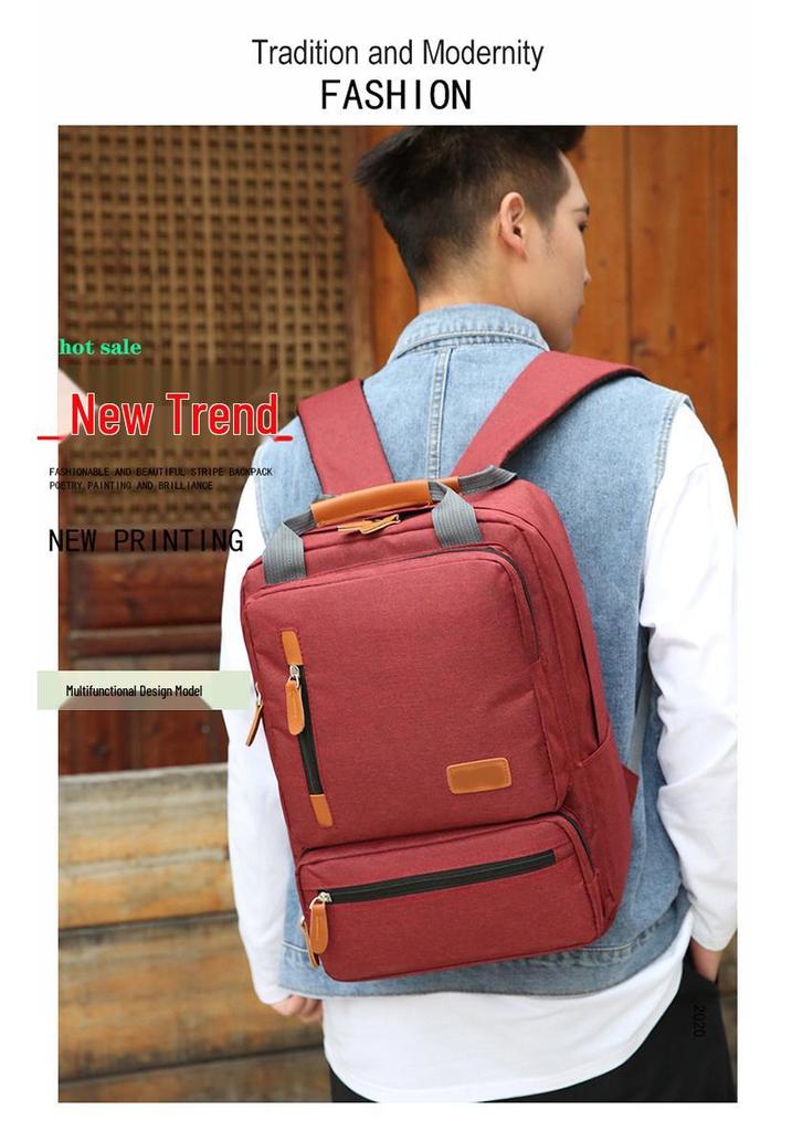 2025 Unisex Fashion Backpack: Student School Bag & Travel Laptop Three-Piece Set